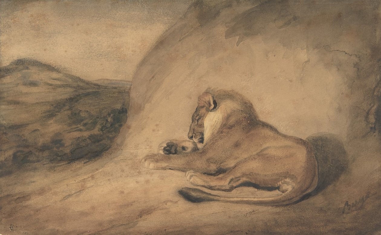 Lion au repos, 1810-75 - Antoine Louis Barye