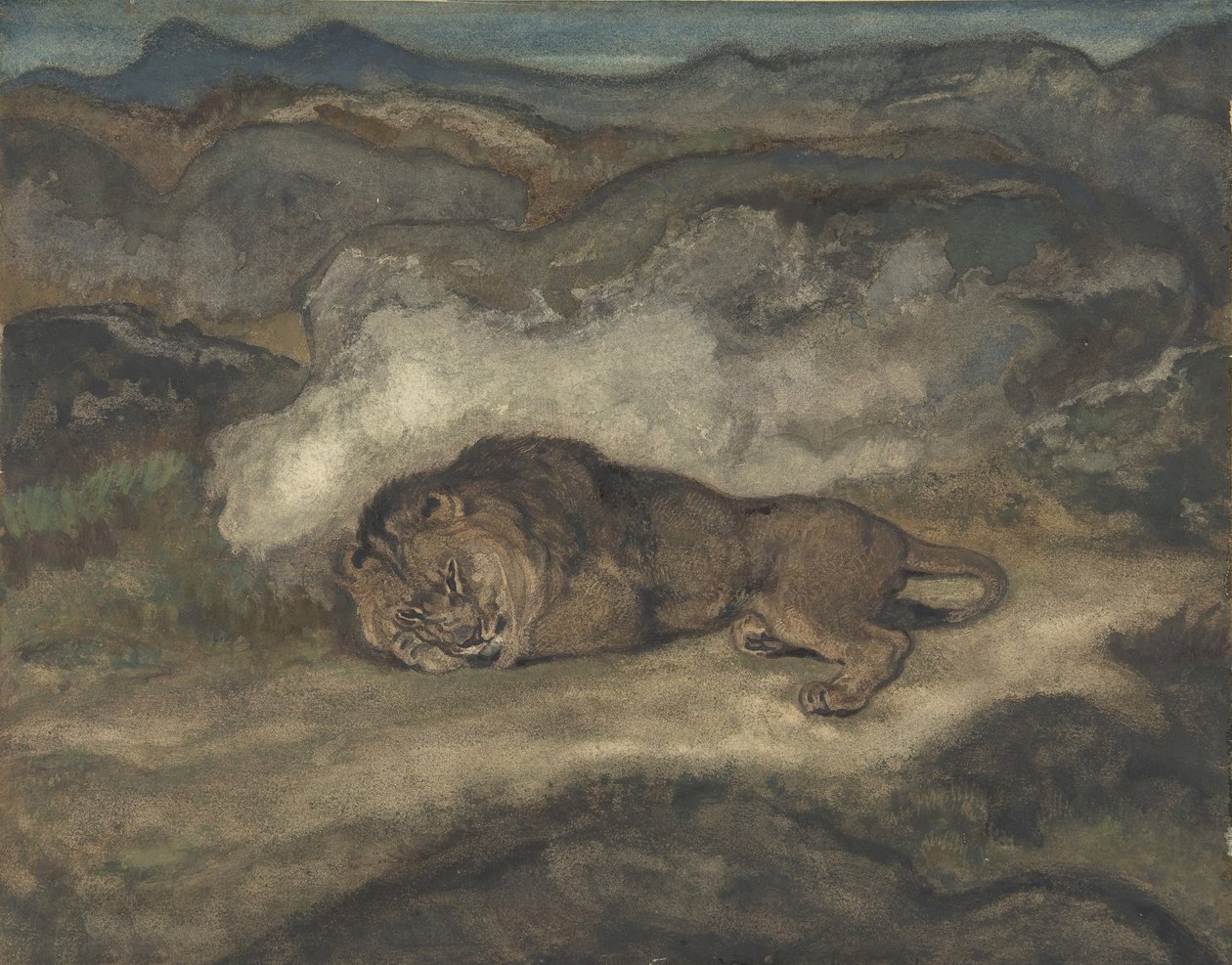 Lion dormant, 1810-1875 - Antoine Louis Barye