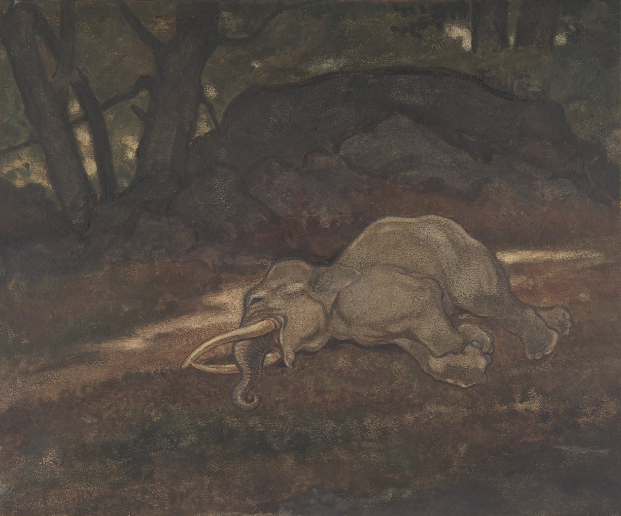 Éléphant endormi - Antoine Louis Barye