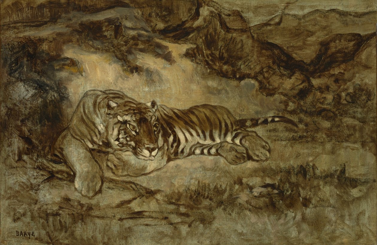 Tigre au repos, vers 1850-70 - Antoine Louis Barye