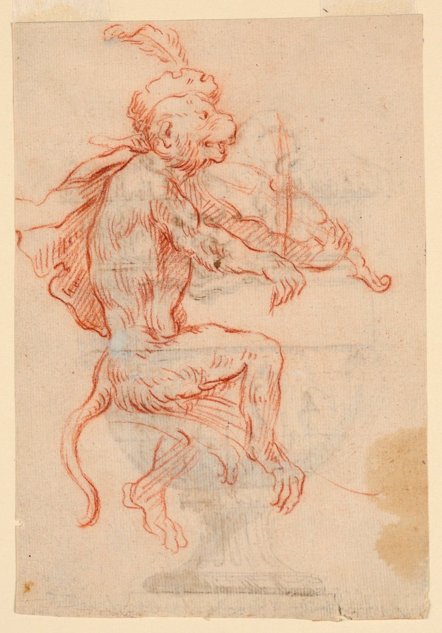 Singe jouant du violon - Antoine Watteau