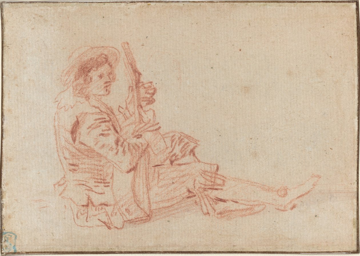 Guitariste assis [recto] - Antoine Watteau
