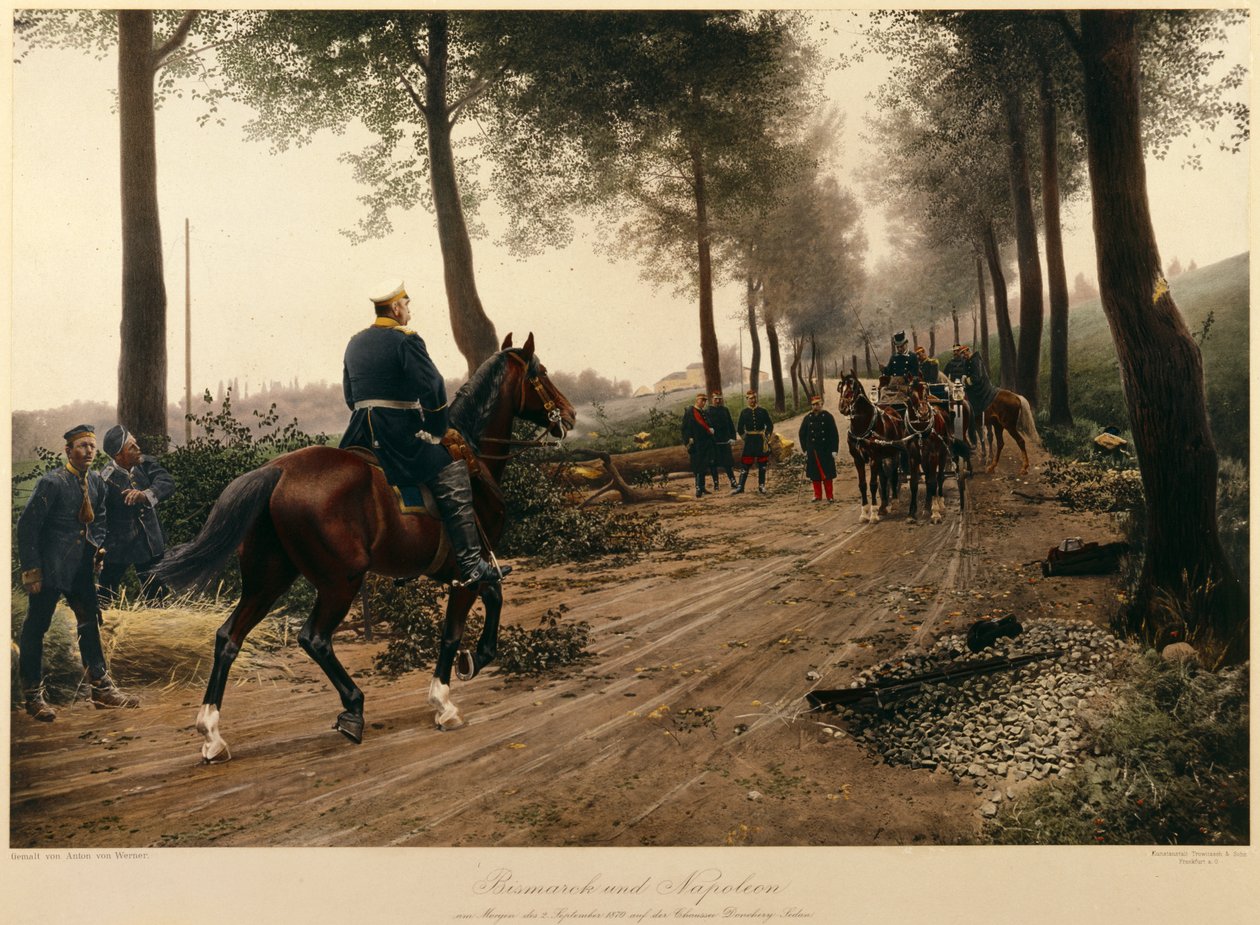 Bismarck et Napoléon se rencontrant à la chaussée de Donchery le 2 septembre 1870 - Anton Alexander von Werner