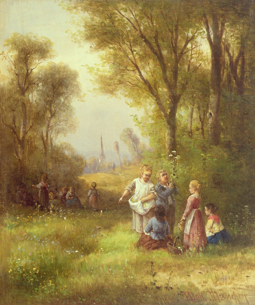 Jouer dans les bois, 19ème siècle - Anton Doll