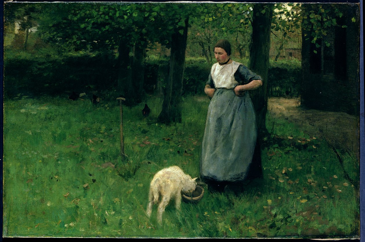 Femme de Larener avec une chèvre, c.1885 - Anton Mauve