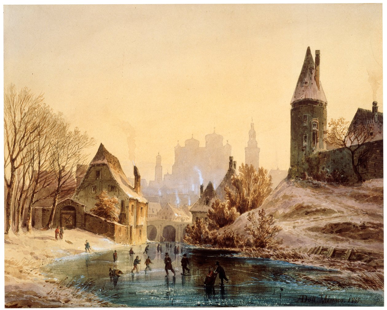 Patinoire sur une rivière - Anton Doll