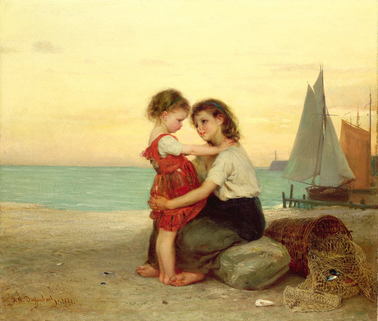 Sœurs sur la plage, 1871 - Anton Heinrich Dieffenbach