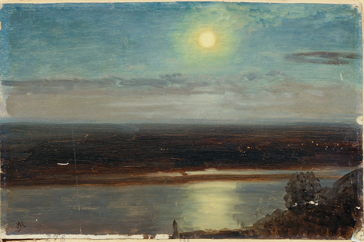 Le Danube avec le Marchfeld de nuit - Anton Hlavacek
