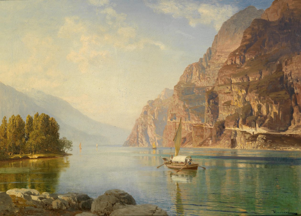 French : Partie au lac de Côme - Anton Hlavacek