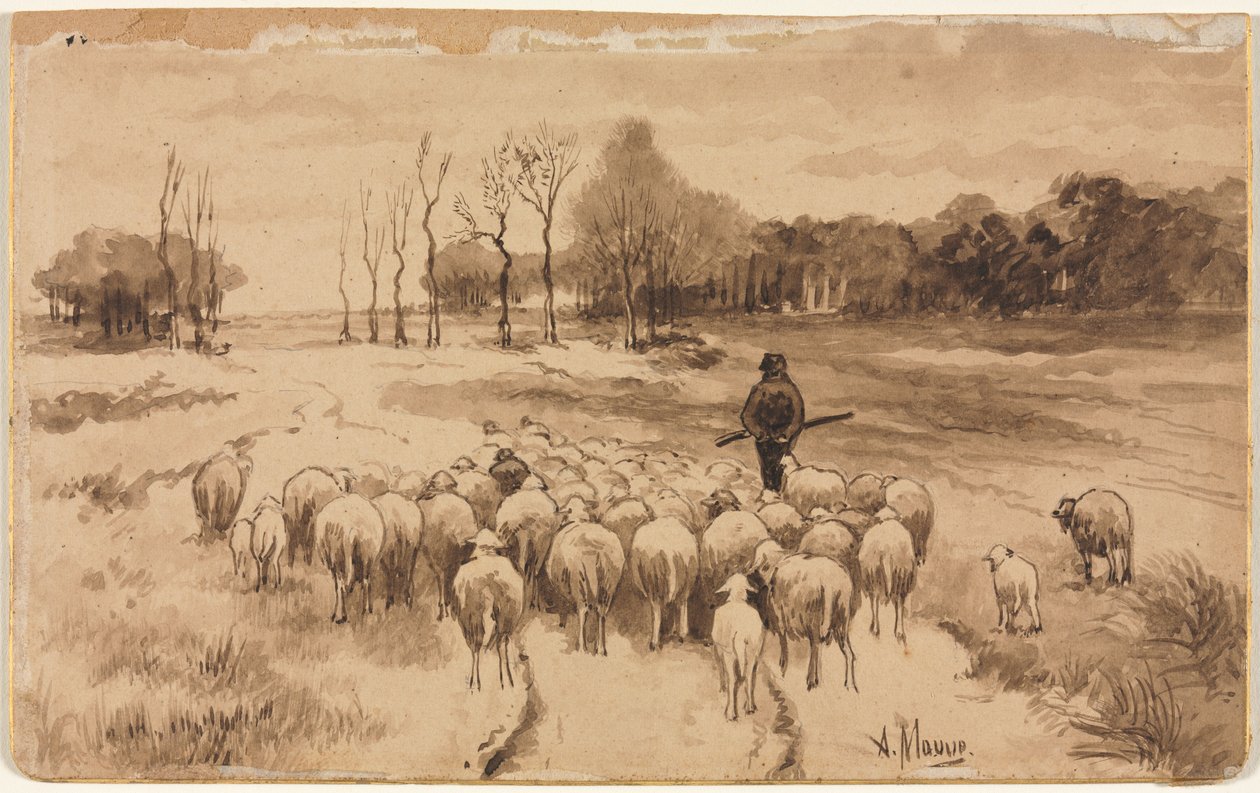 Berger avec son troupeau - Anton Mauve