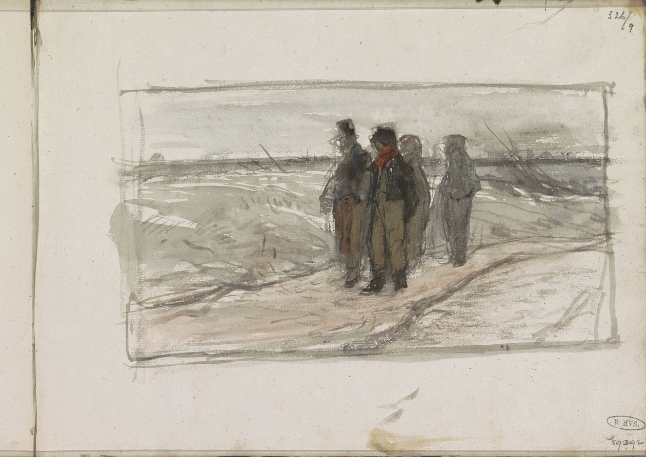Quatre hommes sur un chemin - Anton Mauve