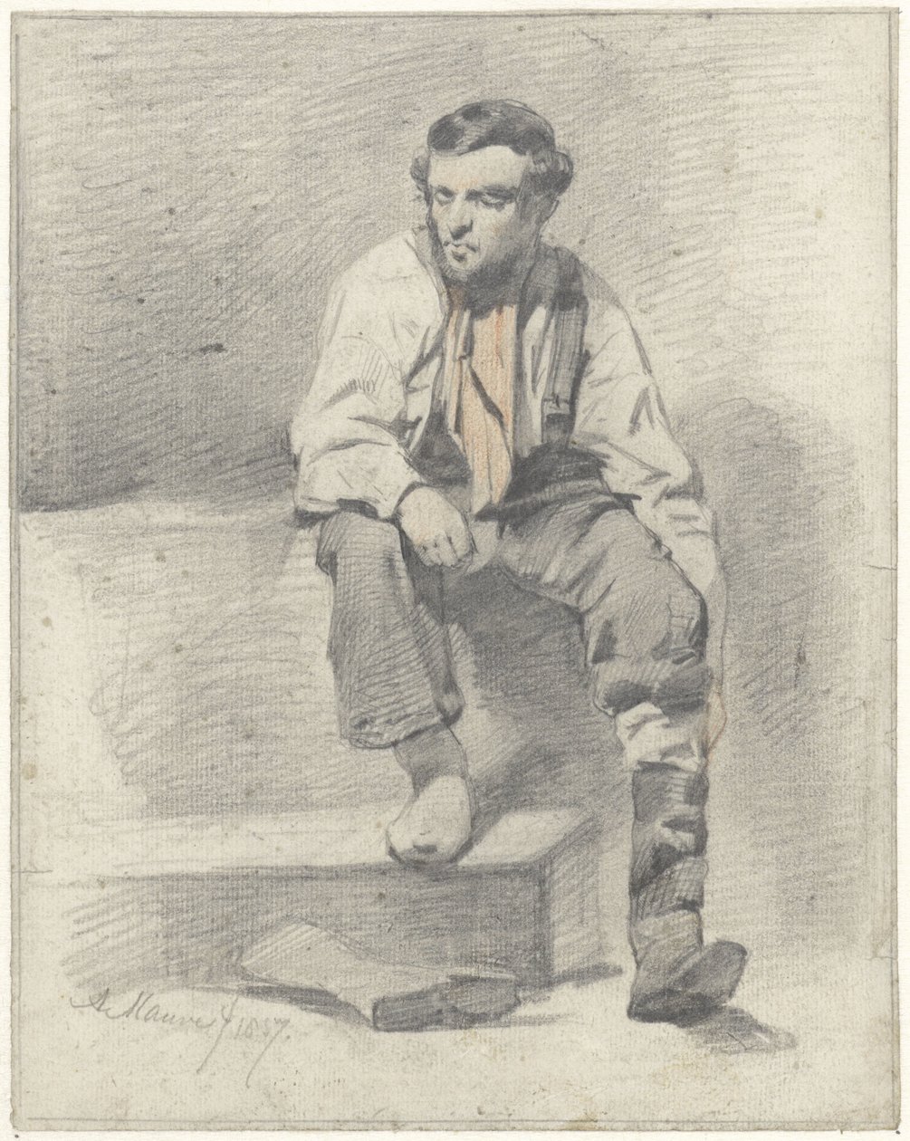 Ouvrier assis - Anton Mauve