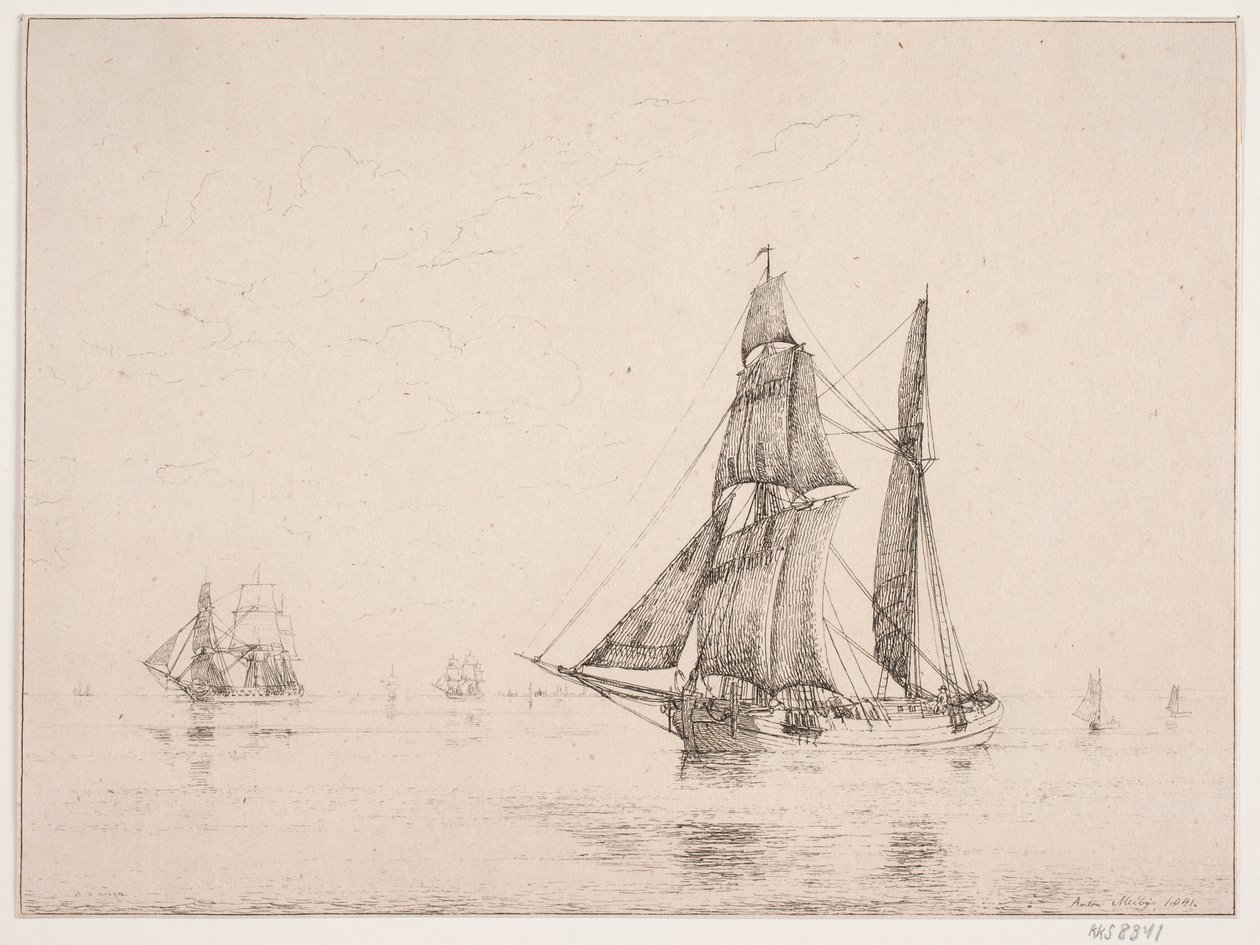 Un ketch par temps calme - Anton Melbye