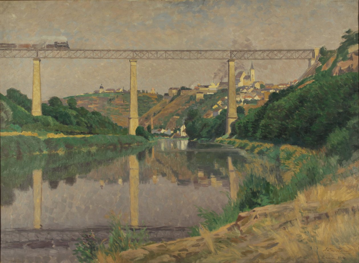 Slovène : Ville avec un pont ferroviaire - Anton Nowak