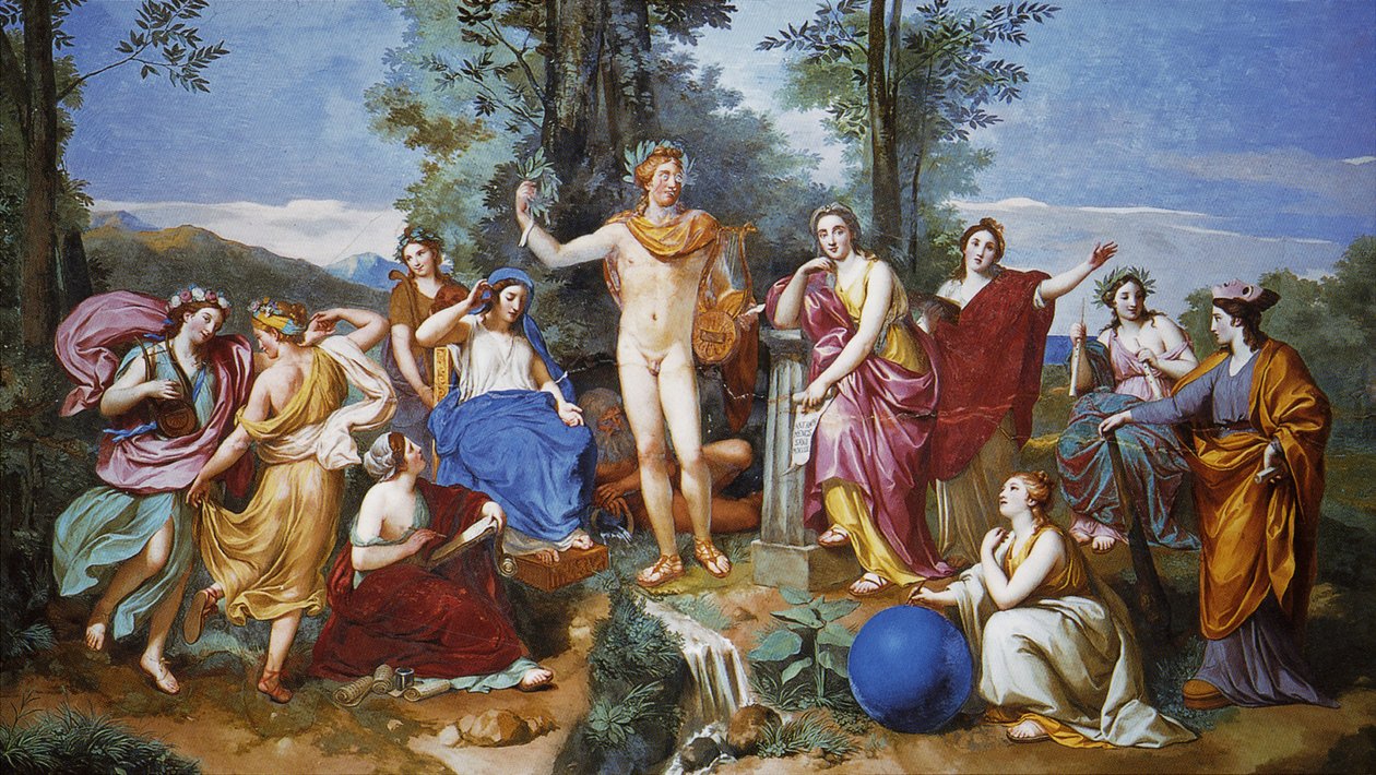 Apollon, Mnémosyne et les neuf muses - Anton Raphael Mengs