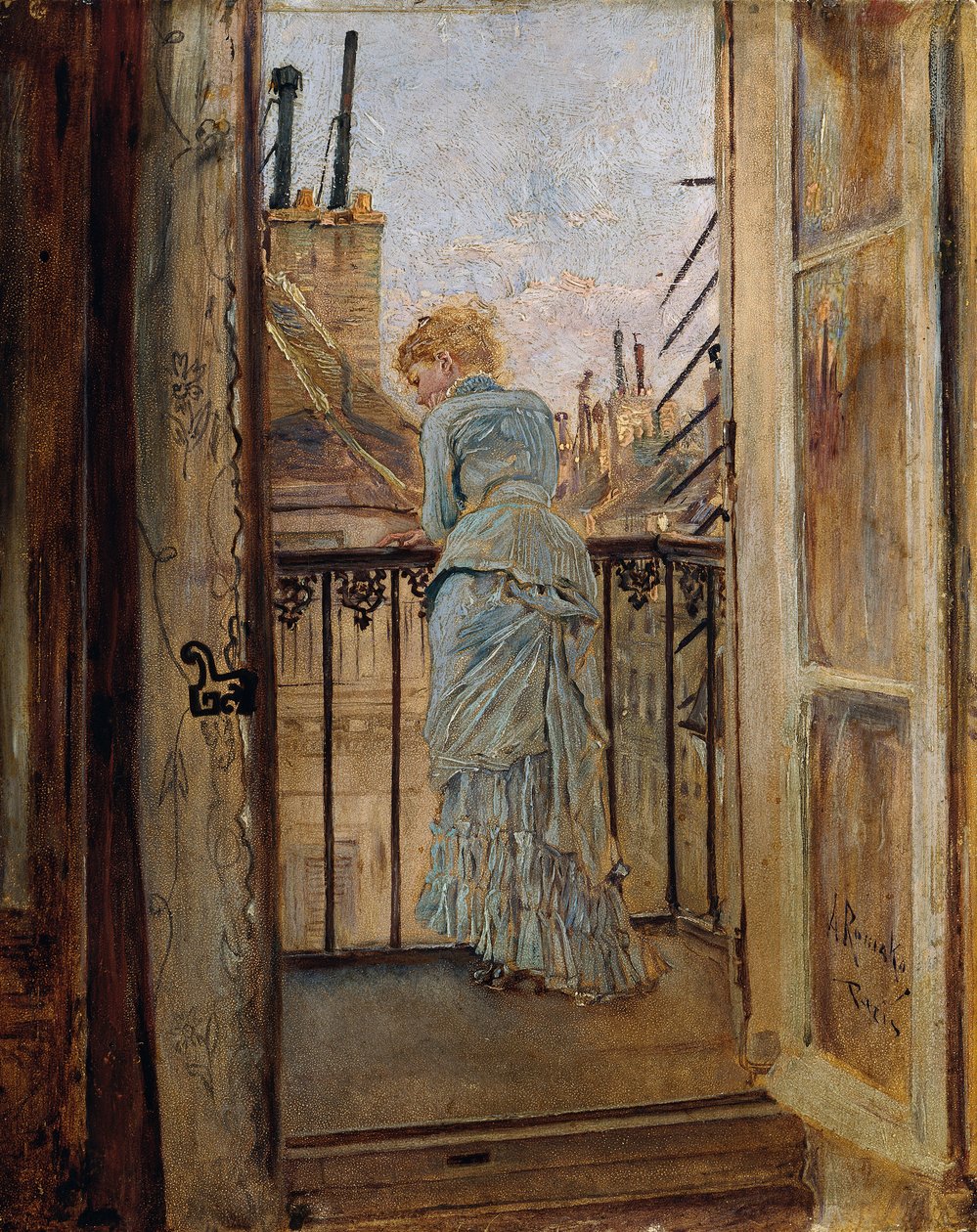 Sur le balcon - Anton Romako