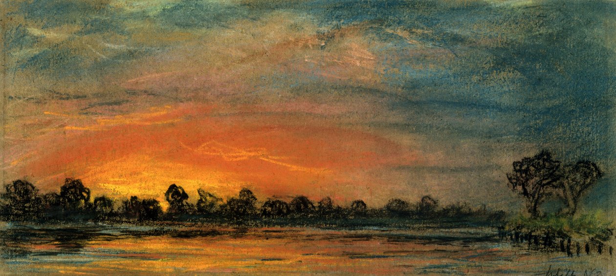 Coucher de soleil à Chelsea, Londres - Frederick (attr. to) Barnard