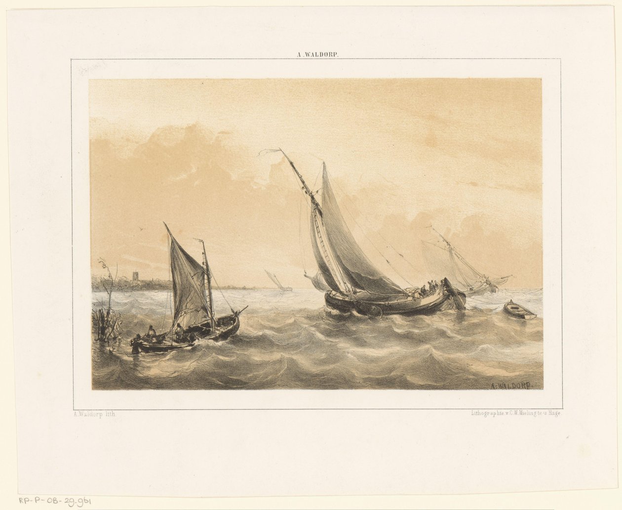 Voiliers en mer - Antonie Waldorp