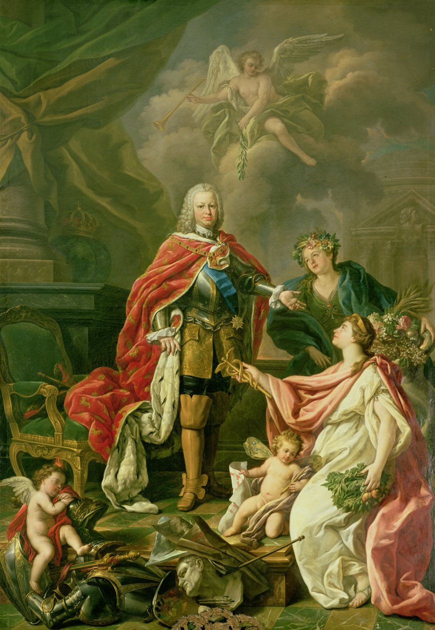 Ferdinand VI (1713-59) en tant que Patron des Arts et des Sciences, 1754 - Antonio Gonzalez Ruiz