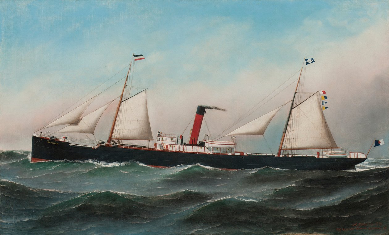 Le S.S. Oevenum en mer, 1891 - Antonio Jacobsen