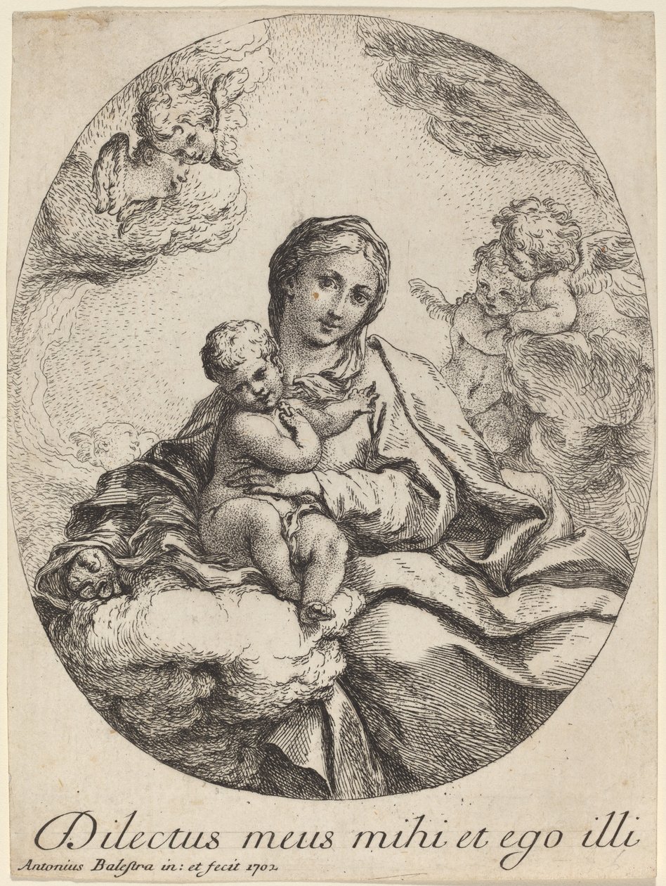 Vierge et Enfant sur un nuage - Antonio Balestra