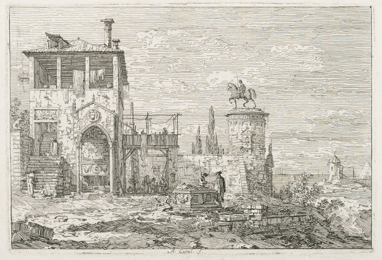 Vues : Le Monument équestre - Antonio Canaletto