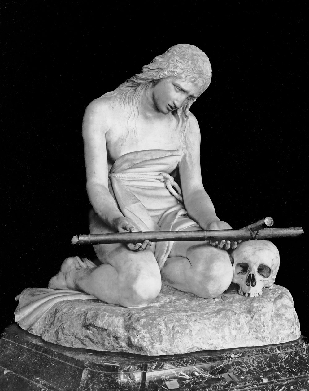 La Madeleine pénitente (marbre) (photo n/b) - Antonio Canova