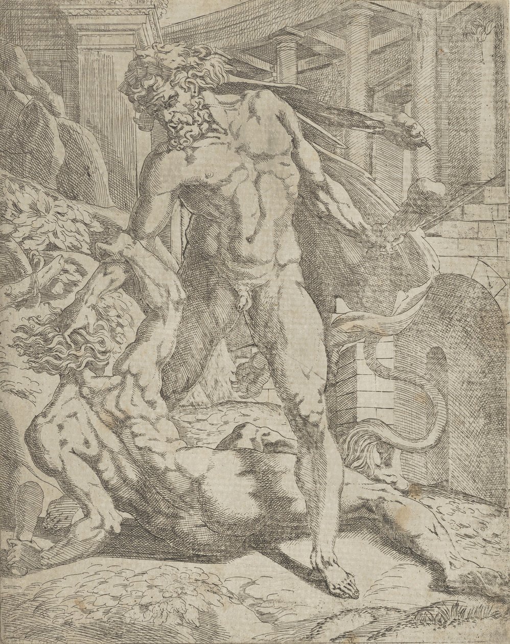 Hercule et Cacus, 1540-45 - Antonio Fantuzzi