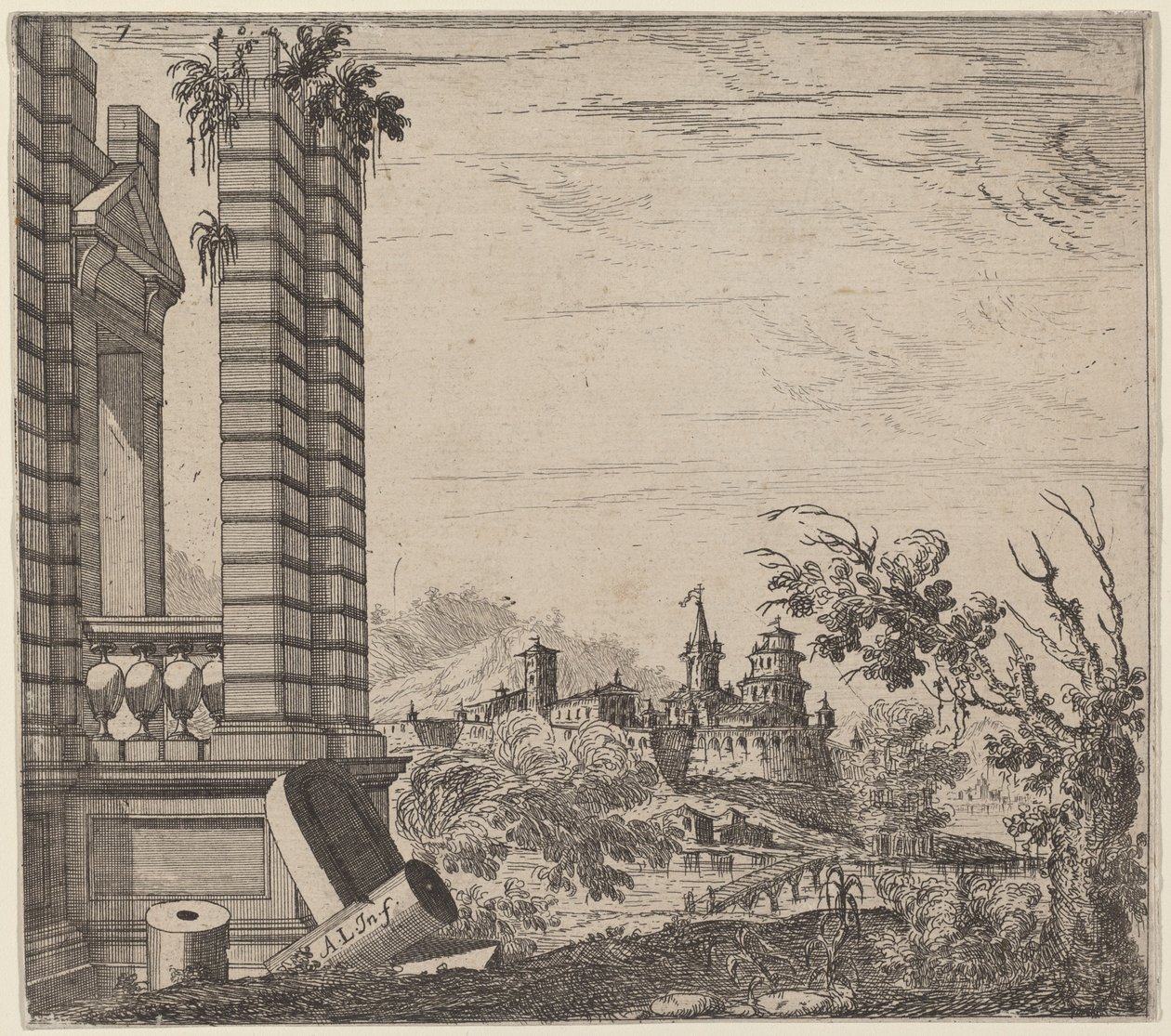 Paysage avec ruines - Antonio Francesco Lucini
