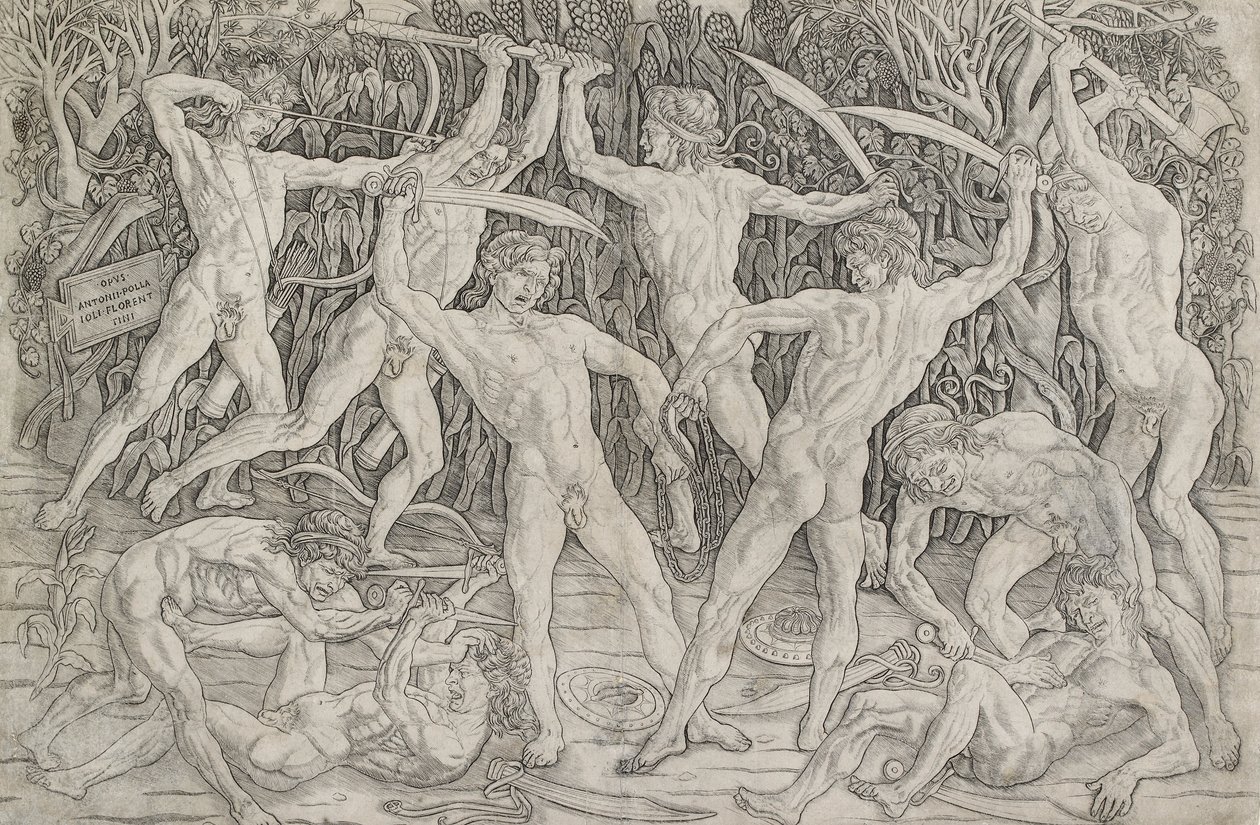 Bataille des hommes nus, vers 1470-1475 - Antonio Pollaiuolo