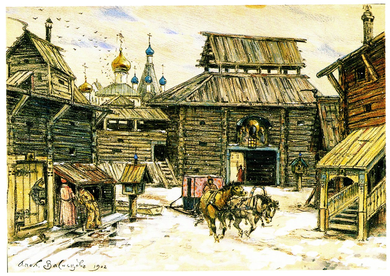 Vieux Moscou. La Ville en Bois, 1902 - Apollinari Mikhailovich Vasnetsov