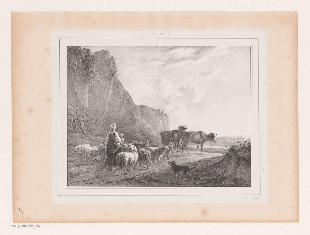 Paysage avec troupeau et bergère - Arie Ketting de Koningh