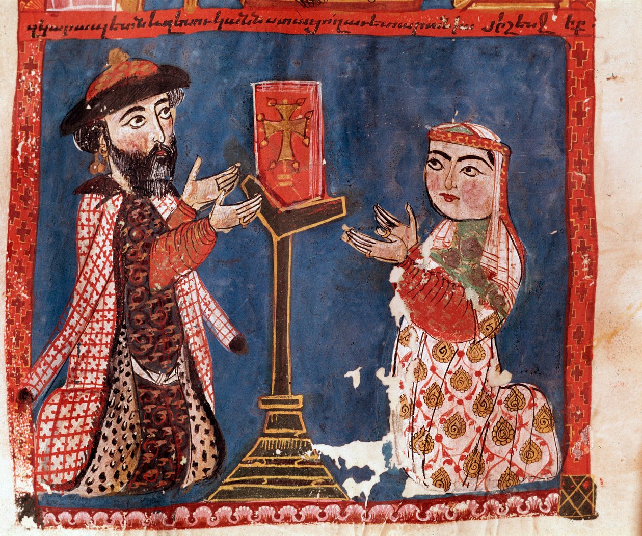 Les deux donateurs (miniature) - Armenian School