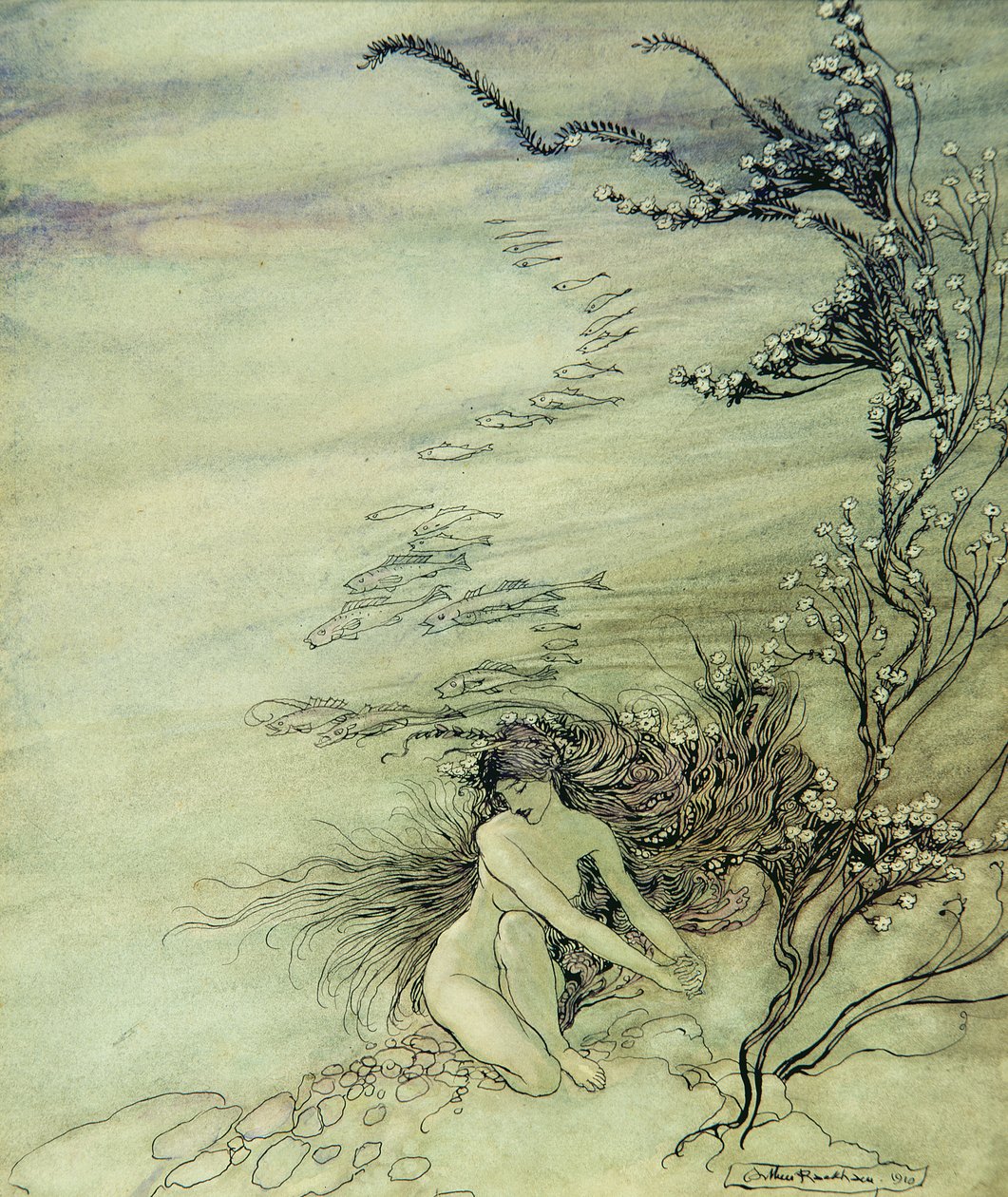 La Lamentation de la Nymphe du Rhin, 1910 - Arthur Rackham