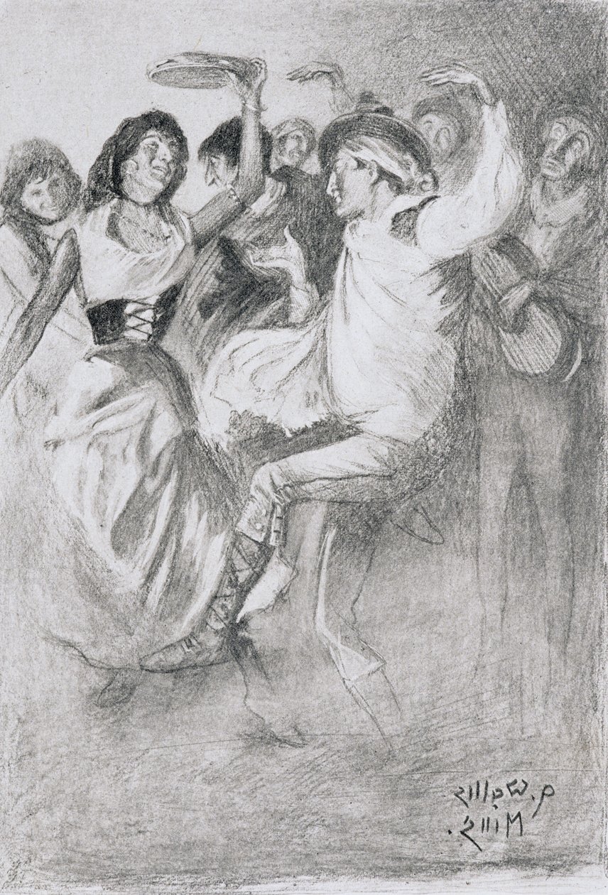 Danse de mariage tzigane, tirée de The Zincali par George Barrow (1803-81), publiée à Londres, 1923 - Arthur Wallis Mills