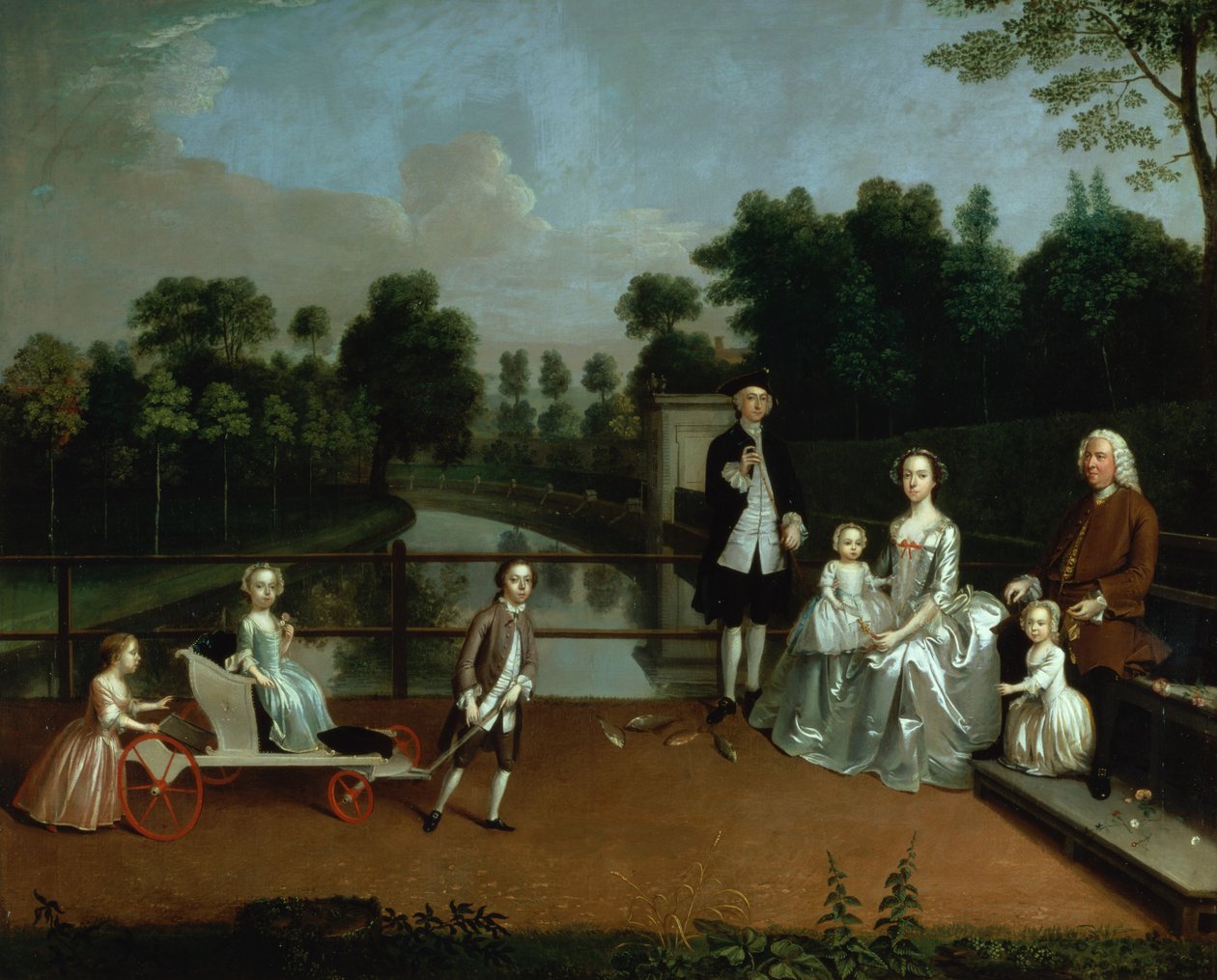 Groupe familial sur une terrasse dans un jardin, 1749 - Arthur Devis