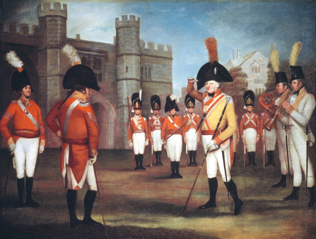 La milice du Staffordshire en parade au château de Windsor, vers 1804 - Arthur Devis