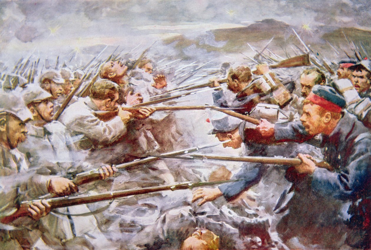 Les Belges repoussant les Allemands à Liège - Arthur C. (after) Michael