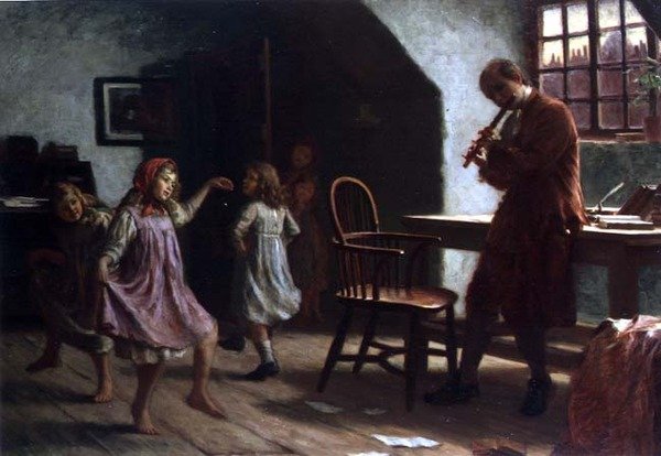 Enfants dansant devant Oliver Goldsmith - Arthur Claude Cooke