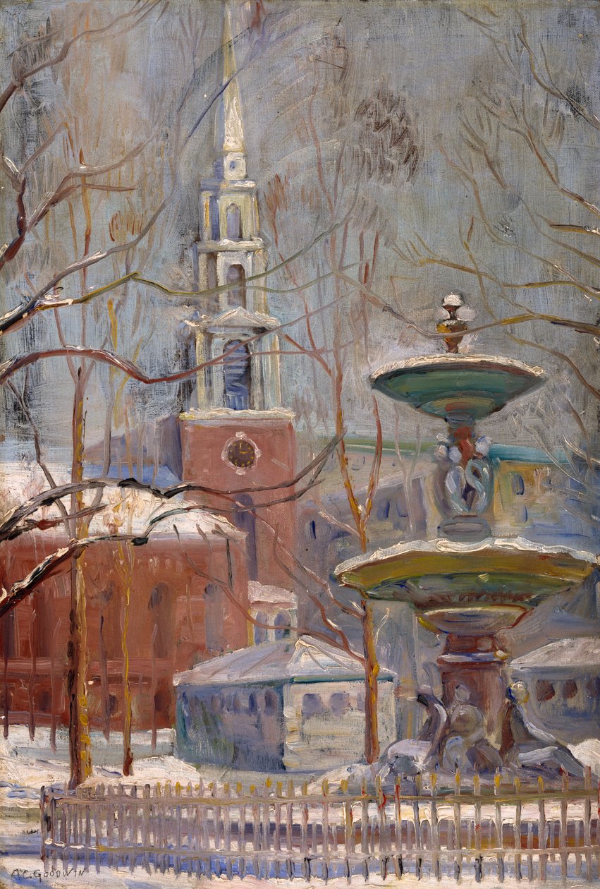 Rue du Parc à Boston Commons, vers 1910-20 - Arthur Clifton Goodwin