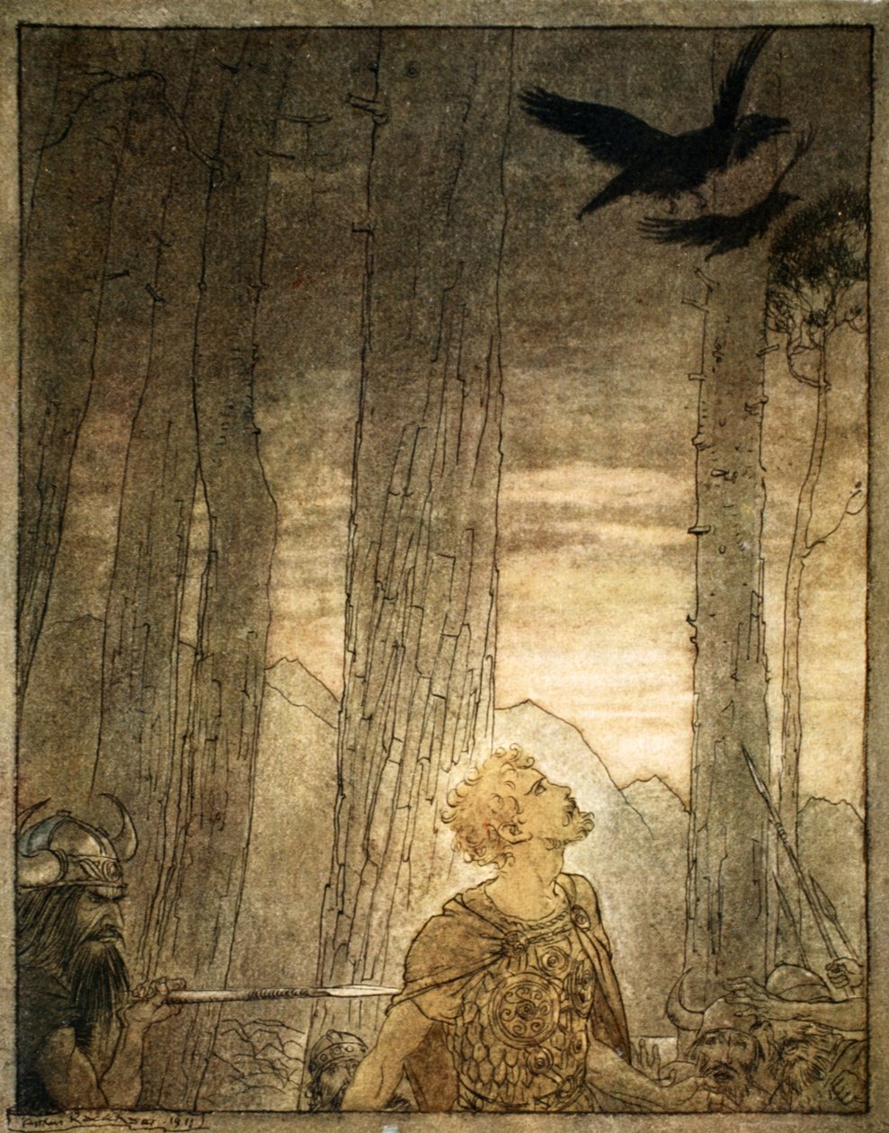 La mort de Siegfried - Arthur Rackham