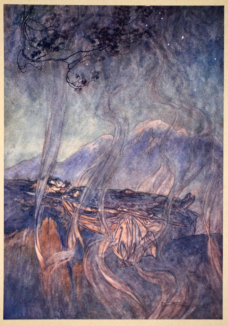 Le sommeil de Brünnhilde - Arthur Rackham