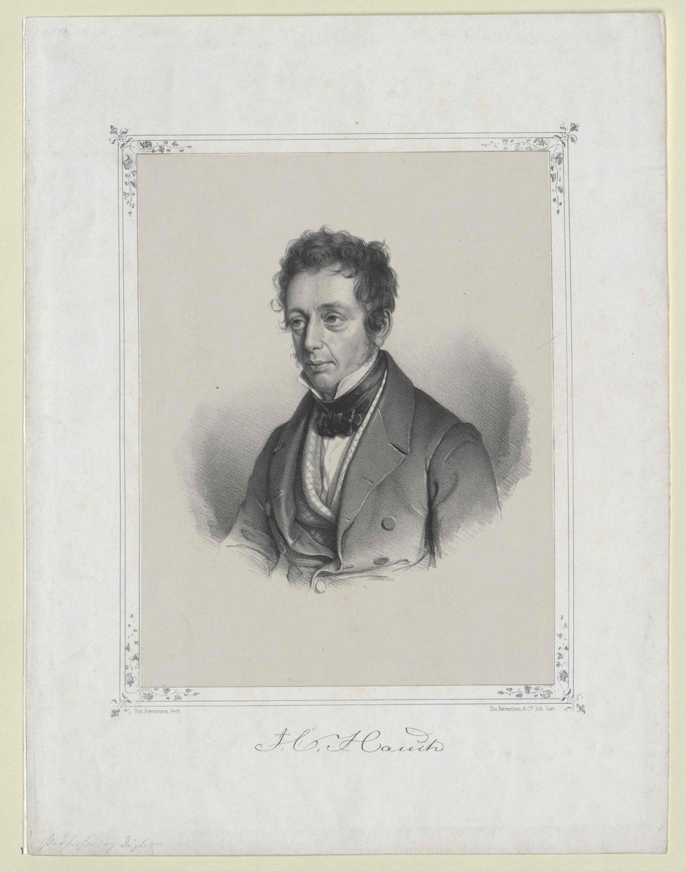 Johannes Carsten Hauch (imprimé) - Artist Unknown