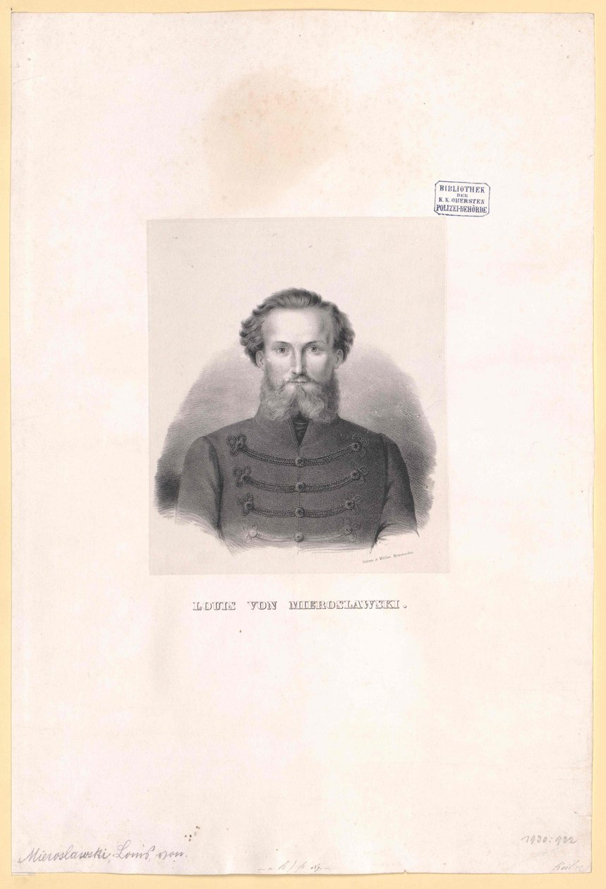 Louis de Mieroslawski - Artist Unknown