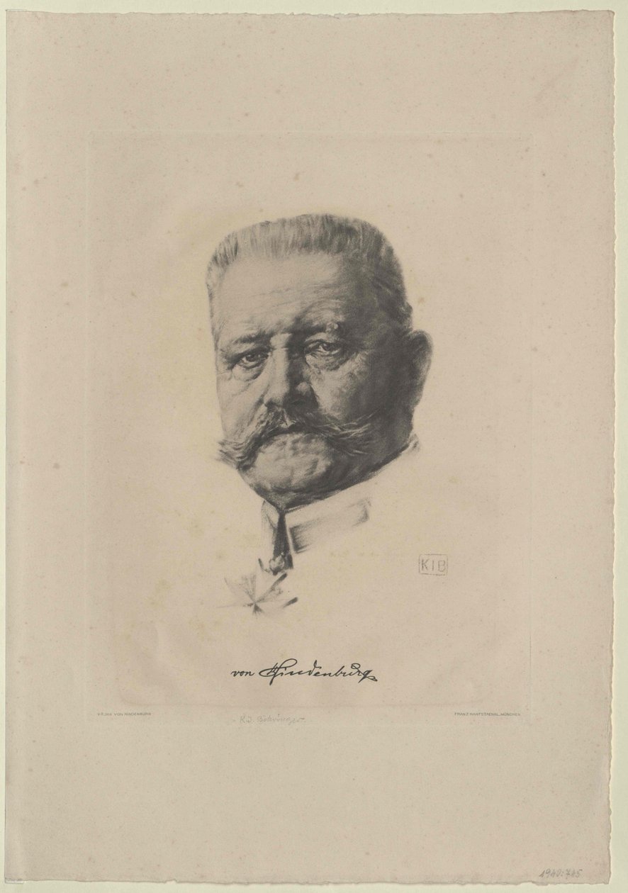 Paul von Beneckendorff Hindenburg - Artist Unknown
