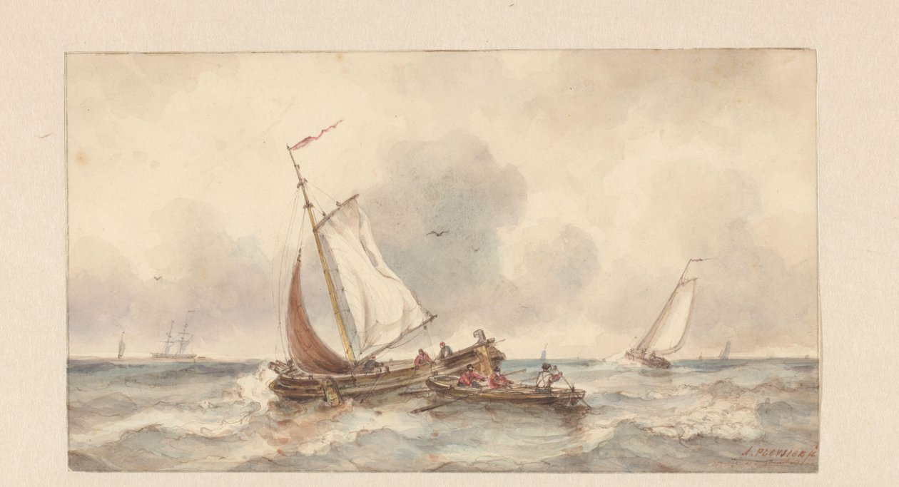 Navires en mer - Ary Pleijsier (signed by artist)