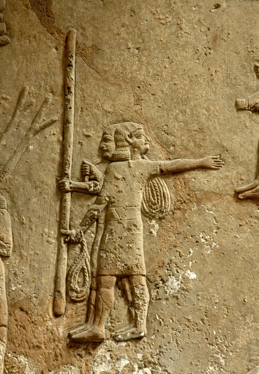 Relief représentant un chantier de construction, Palais d