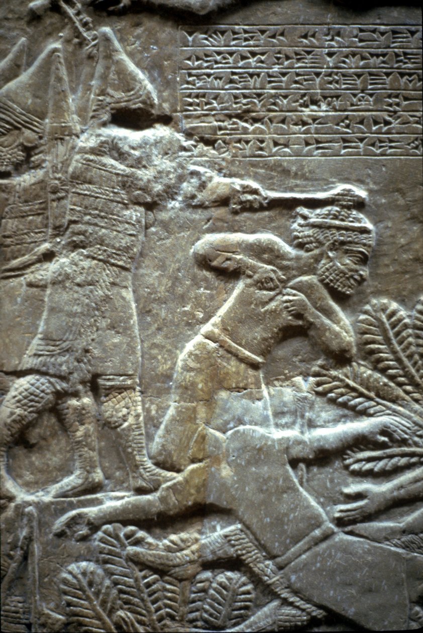 Assurbanipal à la bataille de Til-Tuba, 650-620 av. J.-C. - Assyrian