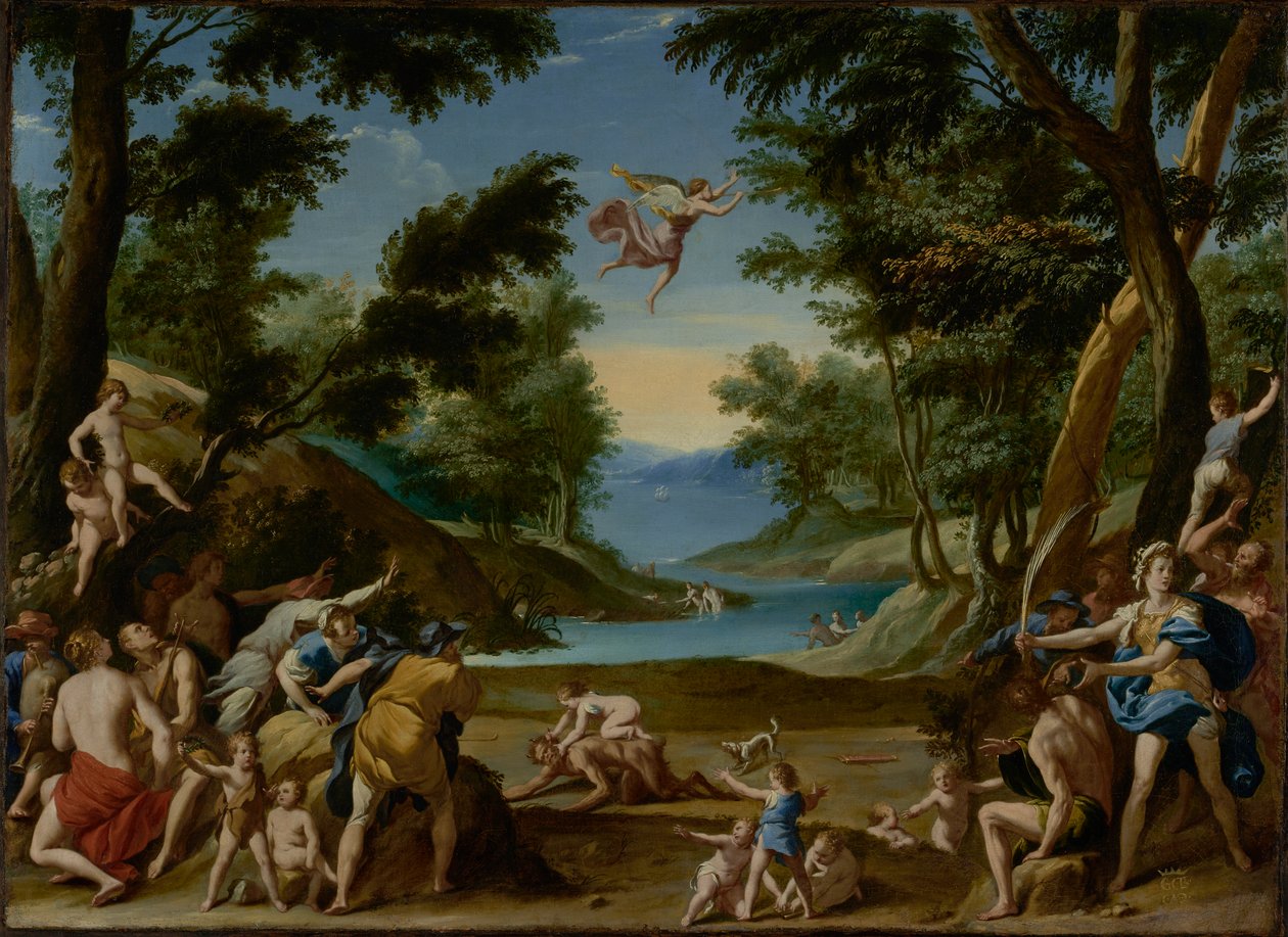 Cupidon et Pan - Attributed to Federico Zuccaro