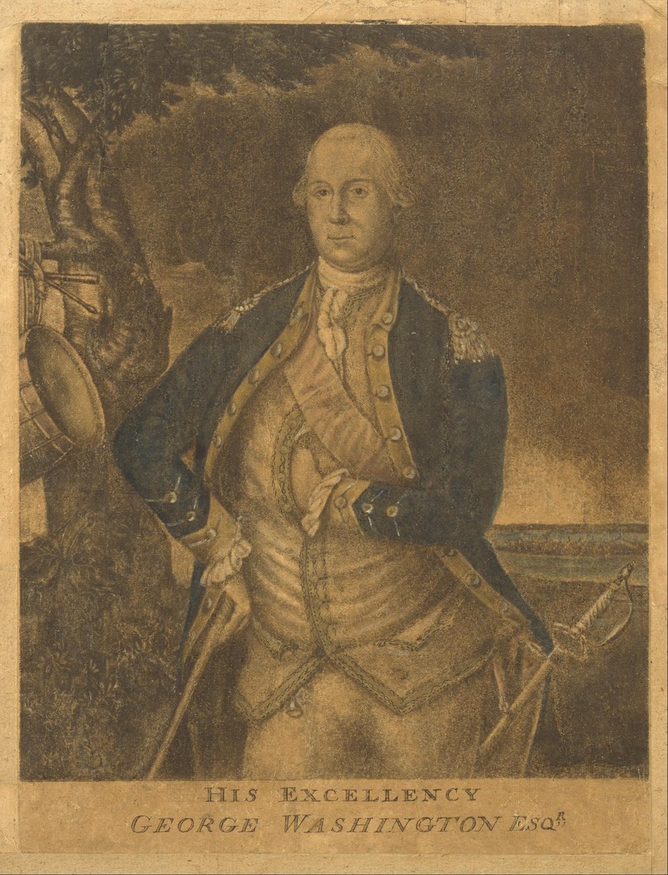 Son Excellence, George Washington Esq. - Attributed to Samuel Blyth